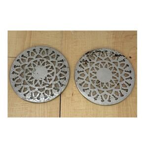 Vintage Eales 1779 Italy Silver Plate Ornate Filigree Round Trivets Set of 2